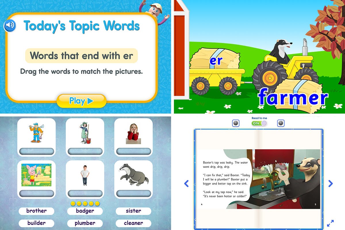 content area words in ABC Reading Eggs with visual support build vocabulary
