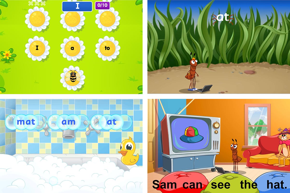 examples of the online sight word games and activities in ABC Reading Eggs