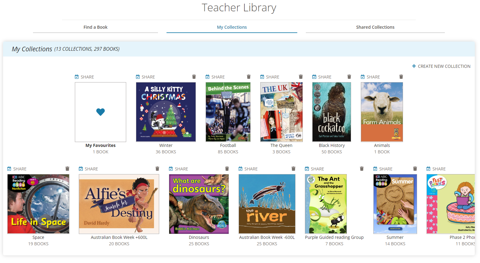 Share Book Collections in Reading Eggs Teacher Library