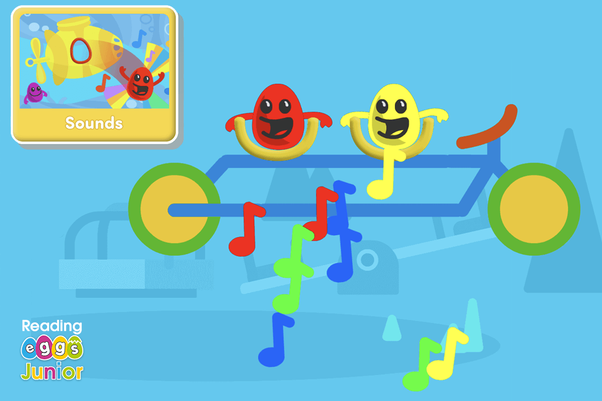 Screenshot from the ABC Reading Eggs Junior Sounds activity that helps children refine their auditory discrimination skills