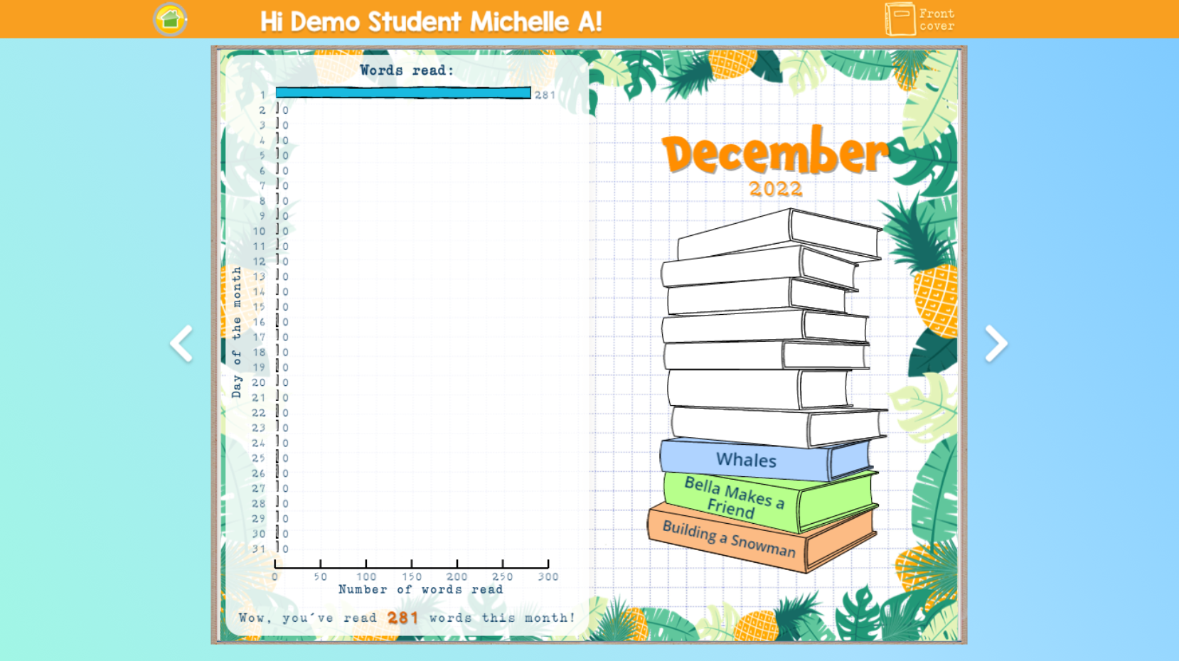 December Book Record in Reading Journal
