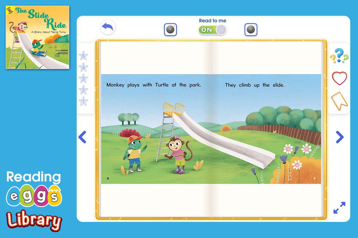 The Slide Ride read-aloud book in the ABC Reading Eggs Library