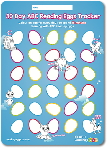 30 day Reading Eggs tracker