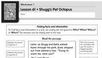 Year 3 comprehension worksheets Reading Eggspress Lesson 61